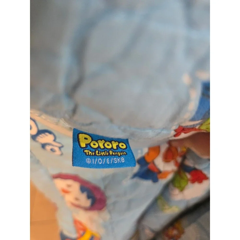 Pororo the Little Penguin Quilted Blanket Blue 52x37 Childs bedding Licensed